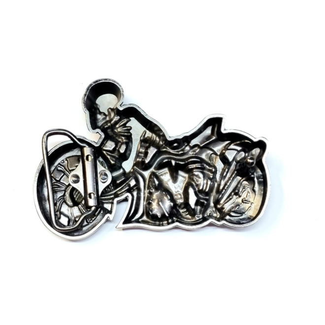 Klamra metalowa do paska 4 cm ozdobna, motor.