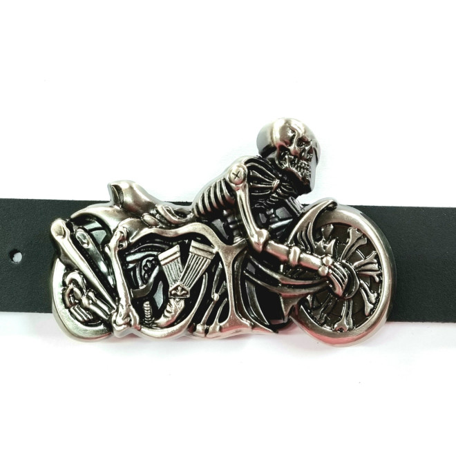 Klamra metalowa do paska 4 cm ozdobna, motor.