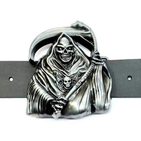 Klamra metalowa do paska 4 cm ozdobna, motor.