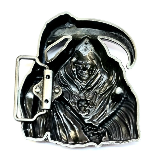 Klamra metalowa do paska 4 cm ozdobna, motor.